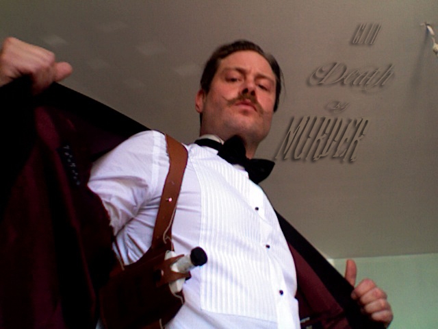 paraphenilia, club death by murder, advertising, holster